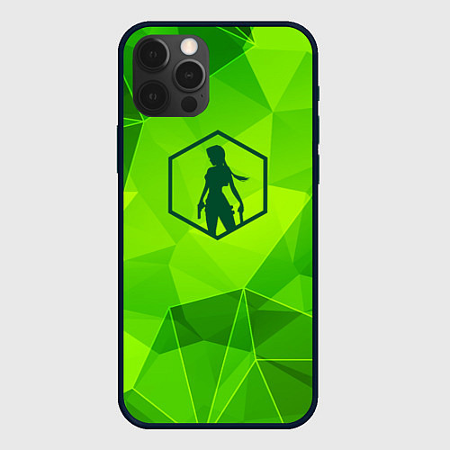 Чехол iPhone 12 Pro Max Tomb Raider green poly / 3D-Черный – фото 1