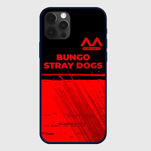 Чехол iPhone 12 Pro Max Bungo Stray Dogs - red gradient посередине / 3D-Черный – фото 1