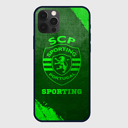 Чехол для iPhone 12 Pro Max Sporting - green gradient, цвет: 3D-черный