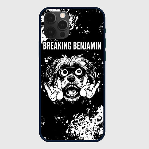 Чехол iPhone 12 Pro Max Breaking Benjamin рок пес / 3D-Черный – фото 1