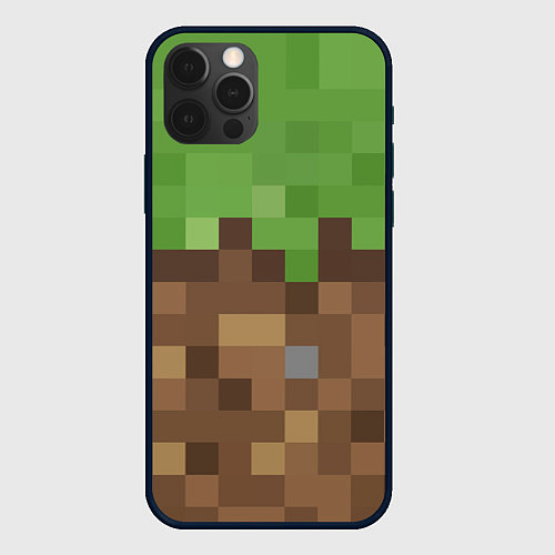 Чехол iPhone 12 Pro Max Earth - Minecraft / 3D-Черный – фото 1