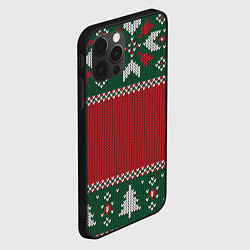 Чехол для iPhone 12 Pro Max Knitted Christmas Pattern, цвет: 3D-черный — фото 2