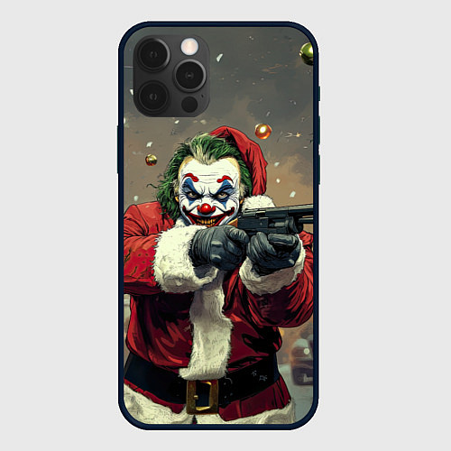 Чехол iPhone 12 Pro Max Джокер - новогоднее ограбление / 3D-Черный – фото 1