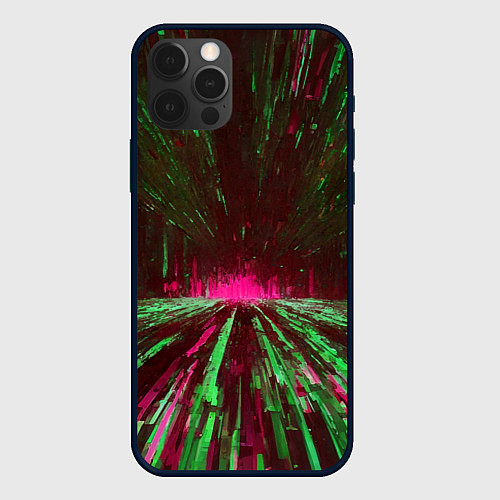 Чехол iPhone 12 Pro Max Абстрактный путь в розовый портал / 3D-Черный – фото 1