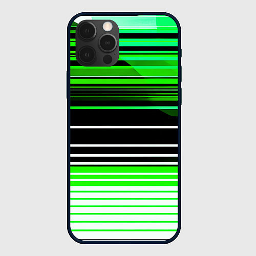 Чехол iPhone 12 Pro Max Разноцветные вертикальные линии / 3D-Черный – фото 1