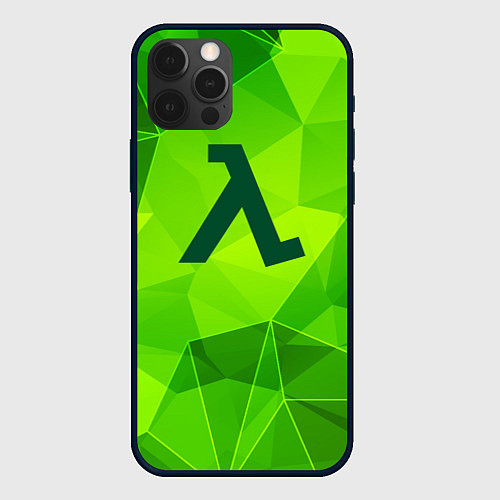 Чехол iPhone 12 Pro Max Half-Life green poly / 3D-Черный – фото 1