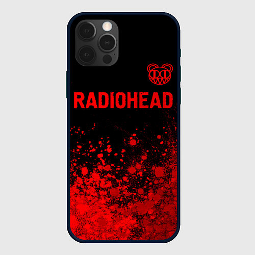 Чехол iPhone 12 Pro Max Radiohead - red gradient посередине / 3D-Черный – фото 1