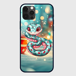 Чехол iPhone 12 Pro Max Новогодняя змейка и новогодние игрушки