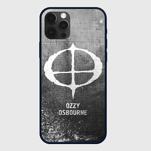 Чехол iPhone 12 Pro Max Ozzy Osbourne - grey gradient / 3D-Черный – фото 1