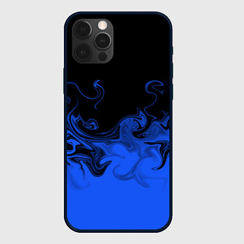Чехол iPhone 12 Pro Max Абстрактный синий огонь / 3D-Черный – фото 1