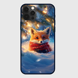 Чехол iPhone 12 Pro Max Лисица под новогодней елкой