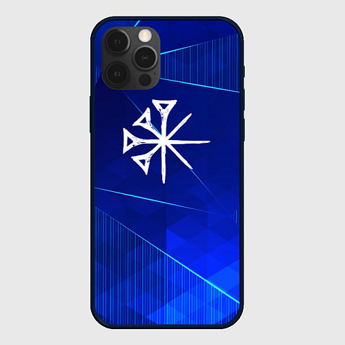 Чехол iPhone 12 Pro Max Nightwish blue poly / 3D-Черный – фото 1