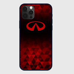 Чехол для iPhone 12 Pro Max Infiniti red poly, цвет: 3D-черный
