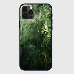 Чехол iPhone 12 Pro Max Зеленый камуфляж с эффектом старины