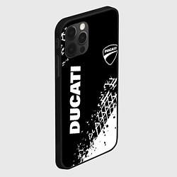 Чехол для iPhone 12 Pro Max Ducati - следы от шин, цвет: 3D-черный — фото 2