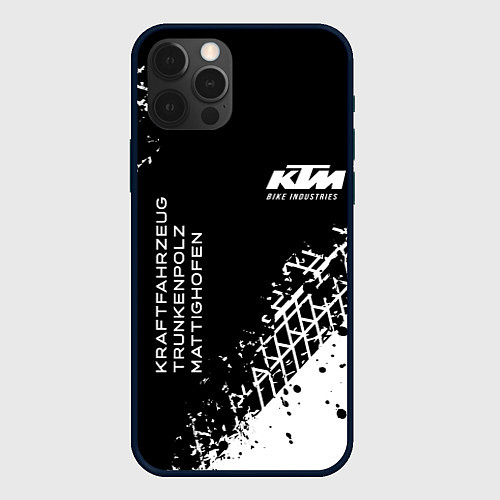 Чехол iPhone 12 Pro Max KTM - следы от шин / 3D-Черный – фото 1