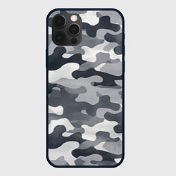 Чехол для iPhone 12 Pro Max Камуфляж армейский серый, цвет: 3D-черный