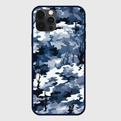 Чехол iPhone 12 Pro Max Камуфляж серо синий