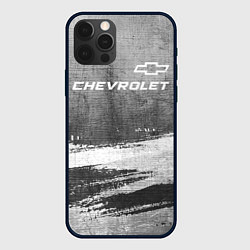 Чехол для iPhone 12 Pro Max Chevrolet - grey gradient посередине, цвет: 3D-черный