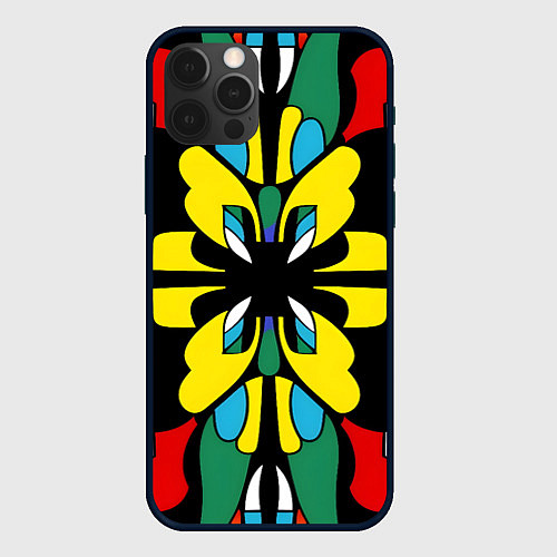 Чехол iPhone 12 Pro Max Яркий калейдоскоп / 3D-Черный – фото 1