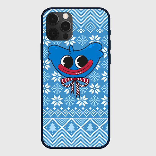 Чехол iPhone 12 Pro Max Huggy Wuggy миленький новогодний свитер ugly / 3D-Черный – фото 1