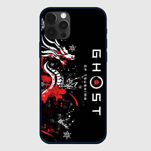 Чехол iPhone 12 Pro Max Ghost of Tsushima - snowflakesv / 3D-Черный – фото 1