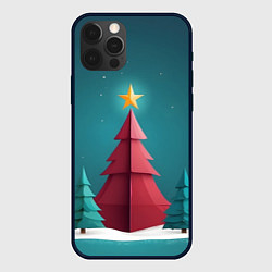 Чехол для iPhone 12 Pro Max Елка со звездой, цвет: 3D-черный