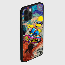 Чехол для iPhone 12 Pro Max Bart Simpson on a skateboard - graffiti, цвет: 3D-черный — фото 2
