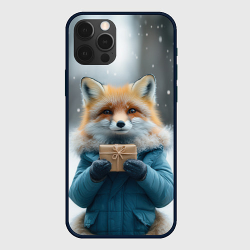 Чехол iPhone 12 Pro Max Лисица с подарком / 3D-Черный – фото 1