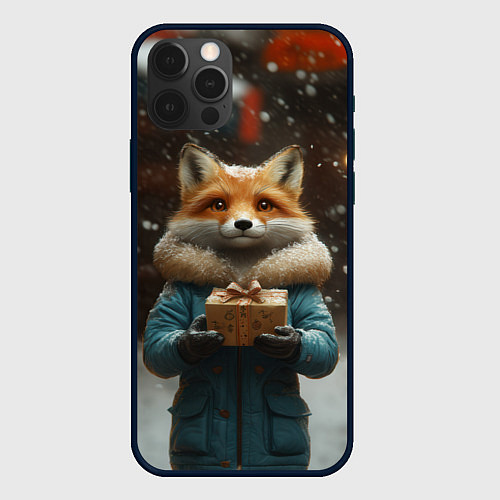 Чехол iPhone 12 Pro Max Лиса с подарком / 3D-Черный – фото 1