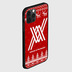 Чехол для iPhone 12 Pro Max Новогодний Darling in the FranXX с оленями, цвет: 3D-черный — фото 2