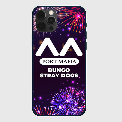 Чехол iPhone 12 Pro Max Праздничный Bungo Stray Dogs / 3D-Черный – фото 1