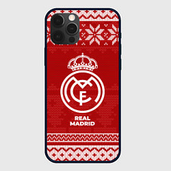Чехол для iPhone 12 Pro Max Новогодний Real Madrid, цвет: 3D-черный