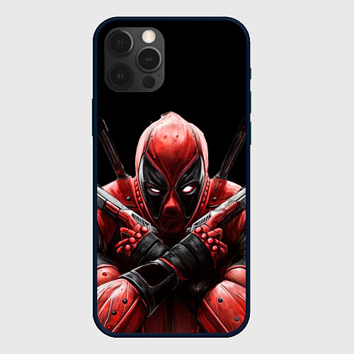 Чехол iPhone 12 Pro Max Bloody Deadpool / 3D-Черный – фото 1