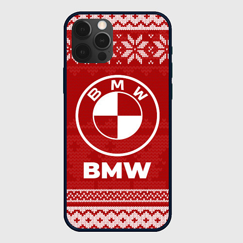 Чехол iPhone 12 Pro Max Новогодний BMW / 3D-Черный – фото 1