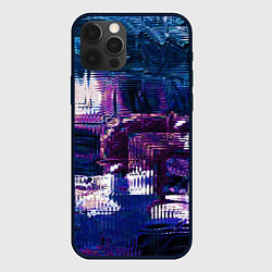 Чехол для iPhone 12 Pro Max Глитч текстура - искаженное пространство, цвет: 3D-черный