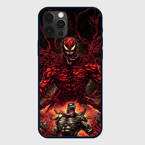 Чехол iPhone 12 Pro Max Веном в плену Карнажа / 3D-Черный – фото 1