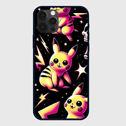 Чехол iPhone 12 Pro Max Pikachu and skeletons - pattern