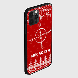 Чехол для iPhone 12 Pro Max Новогодний Megadeth с оленями, цвет: 3D-черный — фото 2