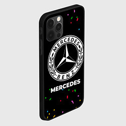 Чехол для iPhone 12 Pro Max Mercedes конфети, цвет: 3D-черный — фото 2