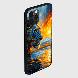 Чехол для iPhone 12 Pro Max Лев и падение метеорита, цвет: 3D-черный — фото 2