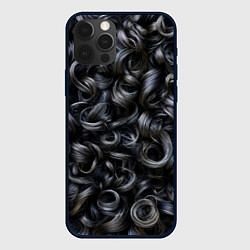 Чехол для iPhone 12 Pro Max Черные кудри, цвет: 3D-черный