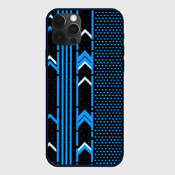 Чехол iPhone 12 Pro Max Синие обои на чёрном фоне