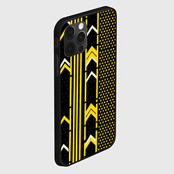 Чехол для iPhone 12 Pro Max Жёлтые обои на чёрном фоне, цвет: 3D-черный — фото 2
