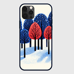 Чехол iPhone 12 Pro Max Красно-синие елки