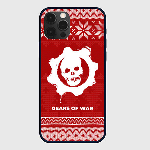 Чехол iPhone 12 Pro Max Новогодний Gears of War / 3D-Черный – фото 1