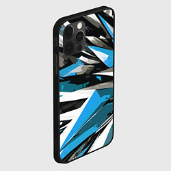 Чехол для iPhone 12 Pro Max Чёрно-сине-белая абстракция, цвет: 3D-черный — фото 2