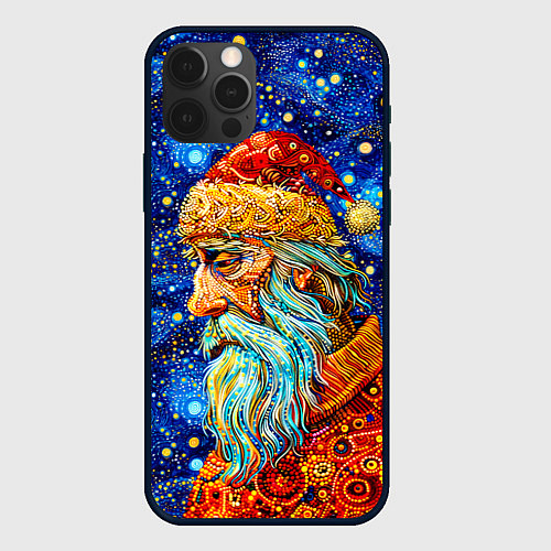 Чехол iPhone 12 Pro Max Santa Claus: pop-art-brut-nouveau pointillism / 3D-Черный – фото 1