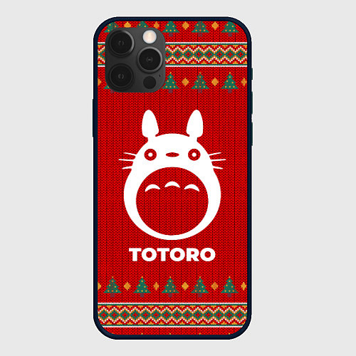 Чехол iPhone 12 Pro Max Totoro new year / 3D-Черный – фото 1