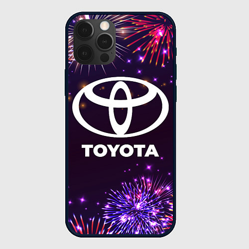 Чехол iPhone 12 Pro Max Праздничный Toyota / 3D-Черный – фото 1